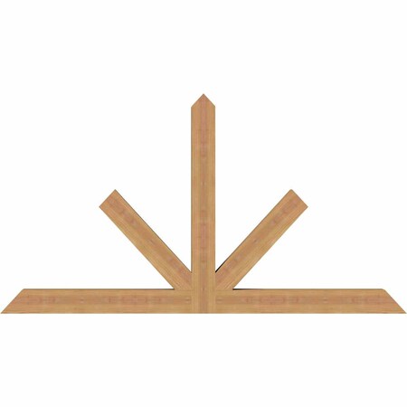 Ekena Millwork Saratoga Timber Gable Bracket, Western Red Cedar, 60"W x 32"H x 3 1/2"D x 3 1/2"F, 13/12 Pitch GBW060X32X0404SAR00SWR